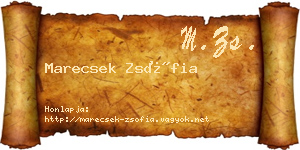 Marecsek Zsófia névjegykártya